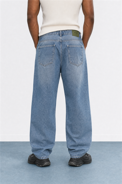 Erkek Washed Baggy Pantolon A.Mavi
