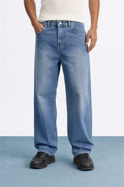Erkek Washed Baggy Pantolon A.Mavi