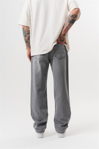 Erkek Washed Baggy Pantolon Açık Gri