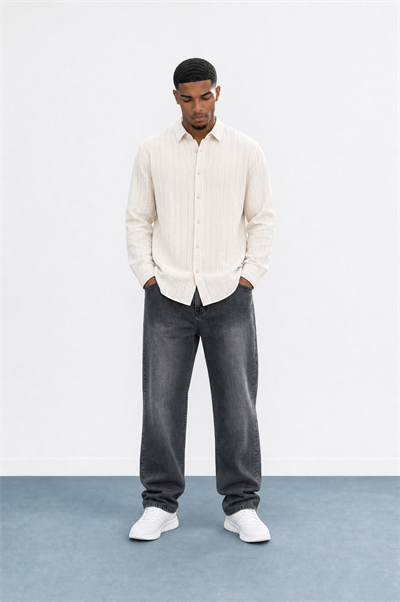 Erkek Washed Baggy Pantolon Antrasit