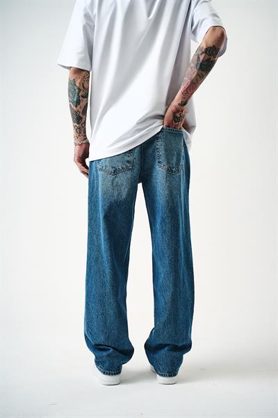 Erkek Washed Baggy Pantolon K.Mavi