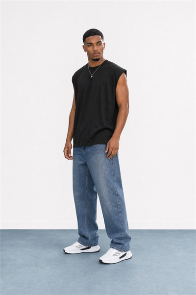 Erkek Washed Baggy Pantolon K.Mavi