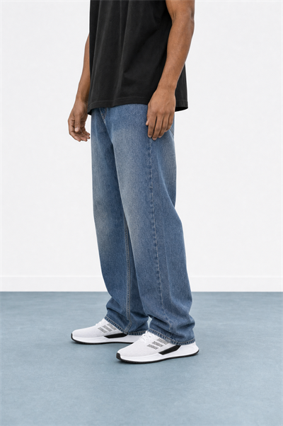 Erkek Washed Baggy Pantolon K.Mavi