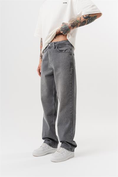Erkek Washed Baggy Pantolon Koyu Gri