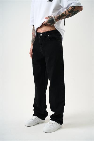 Erkek Washed Baggy Pantolon Siyah
