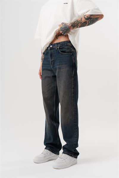 Erkek Washed Baggy Pantolon Tint Mavi