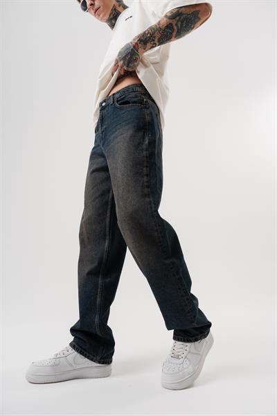 Erkek Washed Baggy Pantolon Tint Mavi