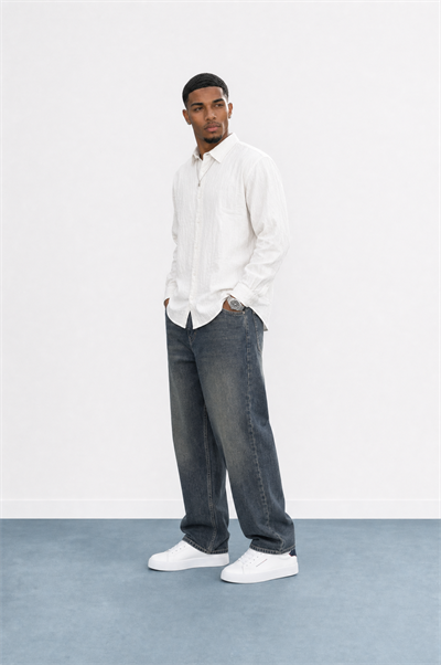 Erkek Washed Baggy Pantolon Tint Mavi
