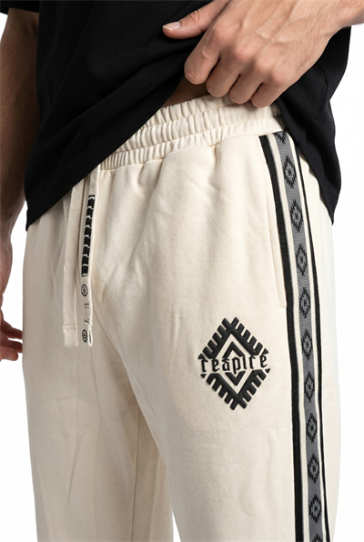 Erkek Yan Şerit Detaylı Modal Baggy Eşofman Altı Bej