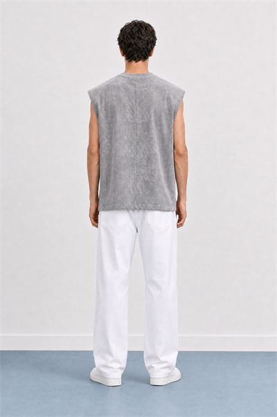 Erkek Yıkamalı Tank Top Atlet Gri