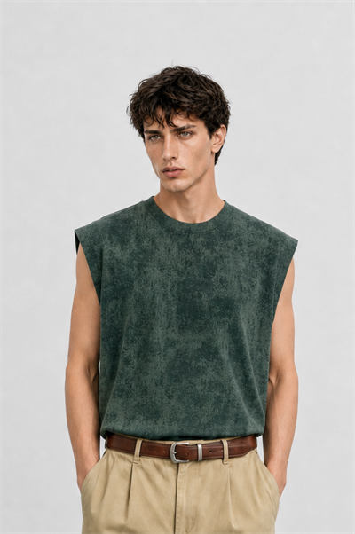 Erkek Yıkamalı Tank Top Atlet Nefti