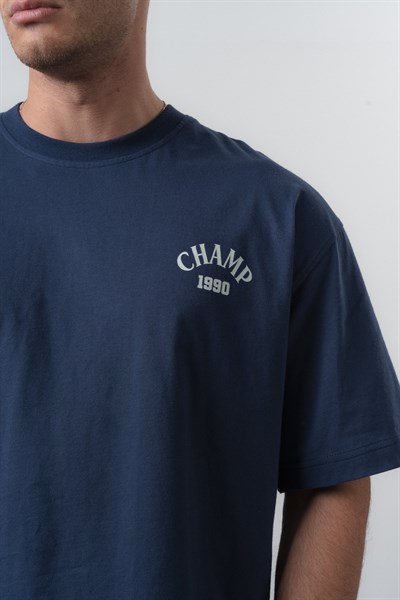 Erkek Zidane Baskılı Oversize T-Shirt Lacivert