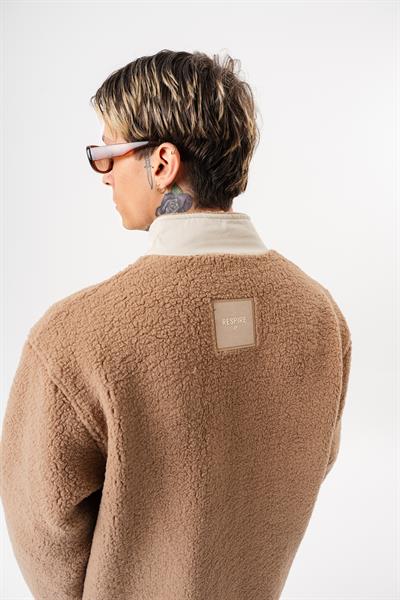 Erkek Zip Oversize Teddy Ceket Kahve
