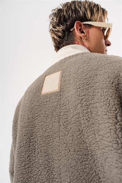Erkek Zip Oversize Teddy Ceket Koyu Yeşil