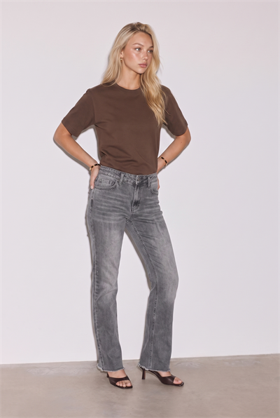 Kadın D96 Straight Crop Jean Gri