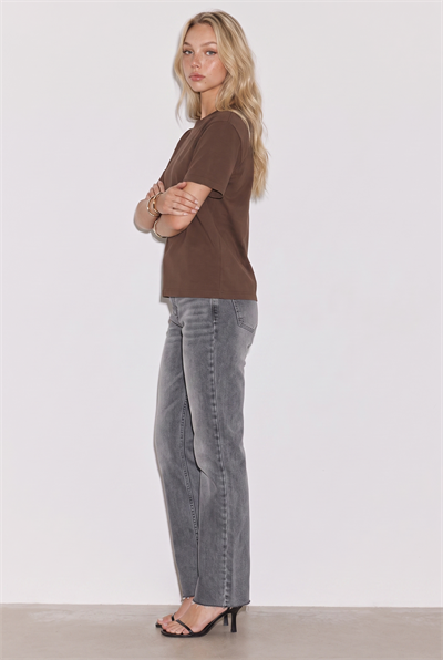 Kadın D96 Straight Crop Jean Gri