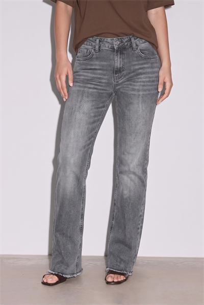 Kadın D96 Straight Crop Jean Gri