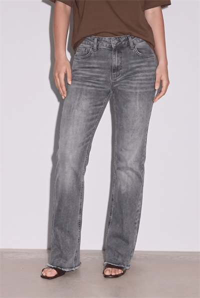 Kadın D96 Straight Crop Jean Gri