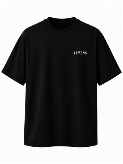Arvens Siyah Premıum Basıc Oversize T-shırt