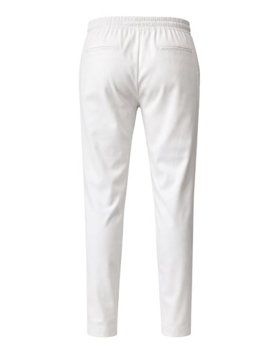 Beyaz Bağlamalı Baggy Kumaş Pantolon