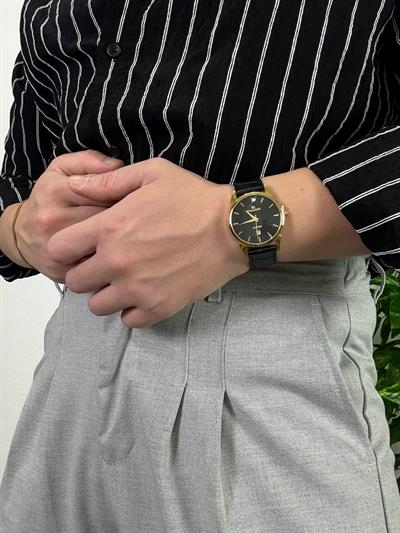 Black Night Leather Cord Vintage Wristhwatch VV