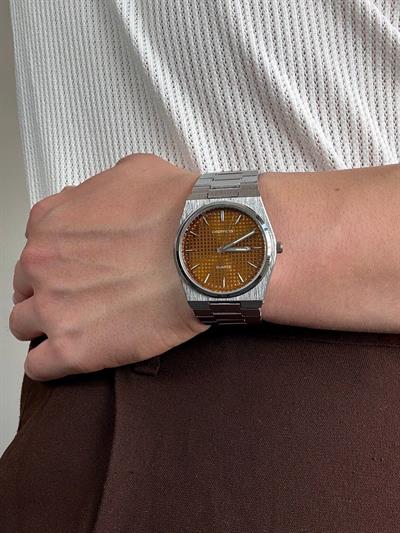 Brown Dial Silver Vintage Wristwatch