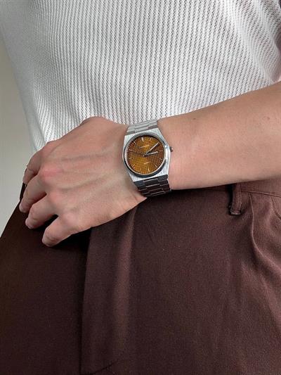 Brown Dial Silver Vintage Wristwatch