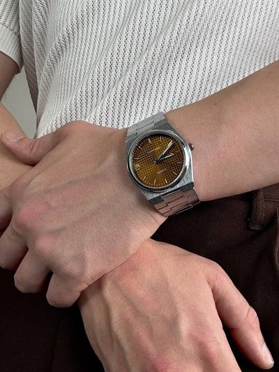 Brown Dial Silver Vintage Wristwatch