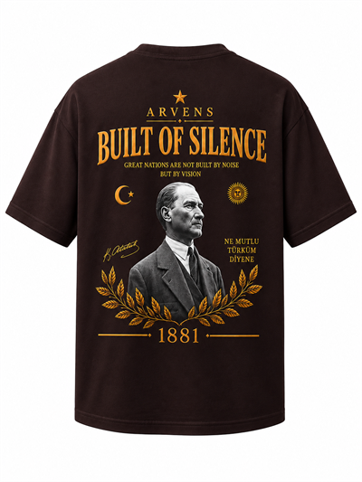 Buılt Of Sılence Premıum Kahverengi  Oversize T-shırt