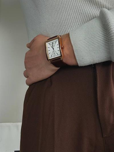 C.S Light Brown Cord Vintage Wristhwatch