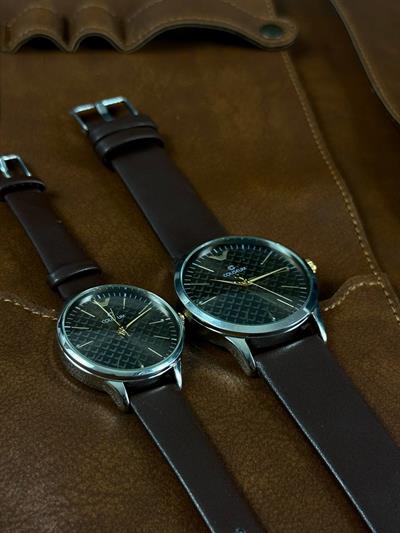C.S Brown Cord Couple Vintage Wristhwatch