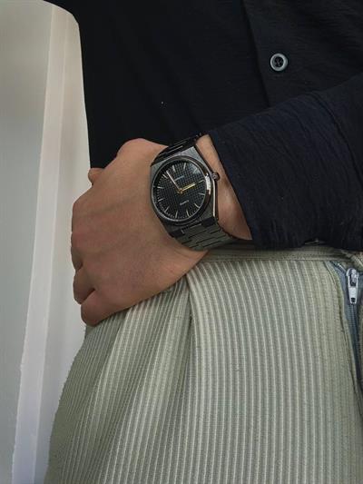 C.S Matte Black Cord Vintage Wristhwatch