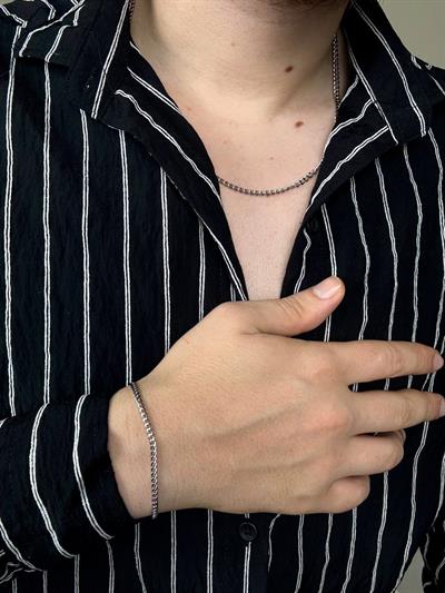 Chain Bracelet Necklace Set