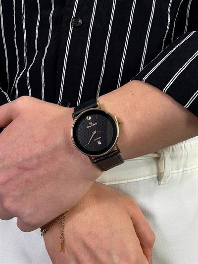 Dark Matter Leather Cord Vintage Wristhwatch