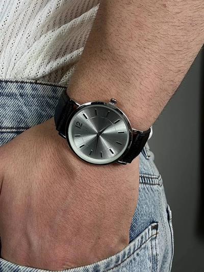 Denacci Black Skin Cord Vintage Wristwatch