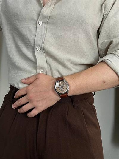 Denacci Brown Skin Cord Vintage Wristhwatch