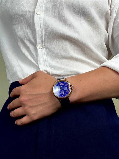 Denacci Vintage Navy Blue Cord Wristhwatch