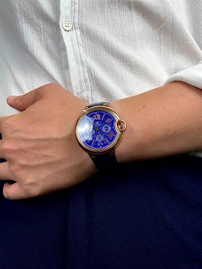 Denacci Vintage Navy Blue Cord Wristhwatch