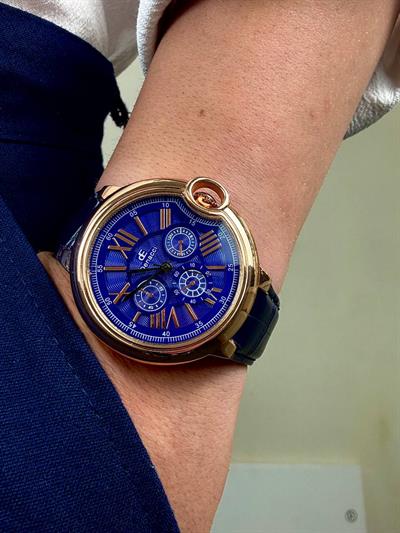 Denacci Vintage Navy Blue Cord Wristhwatch