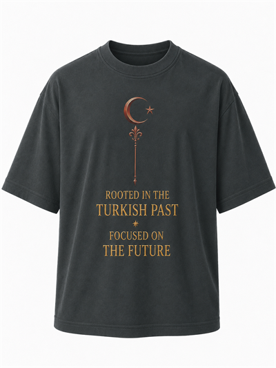 Eskitme Gold Ay Yıldız Premıum Zümrüt Yeşili Oversize T-shırt