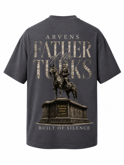 Father Of Turks Premıum Antrasit Gri Oversize T-shırt