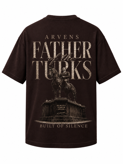 Father Of Turks Premıum Kahverengi Oversize T-shırt