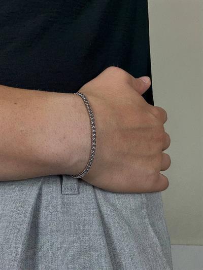 Flat Cylinder Chain Bracelet