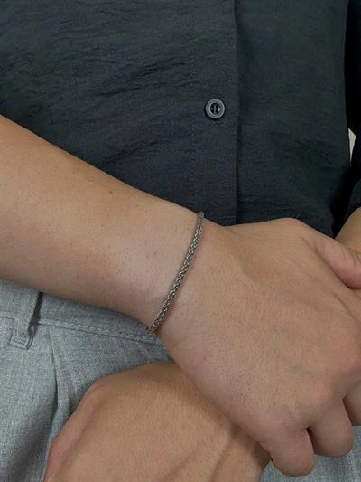 Flat Cylinder Chain Bracelet