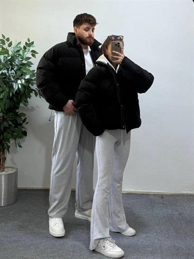 Frostline Siyah Couple (Çift) Oversize Fit Premium Şişme Mont