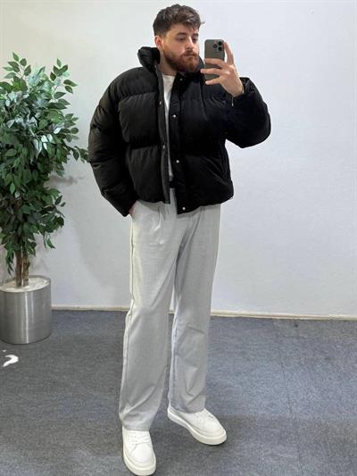 Frostline Siyah Couple (Çift) Oversize Fit Premium Şişme Mont