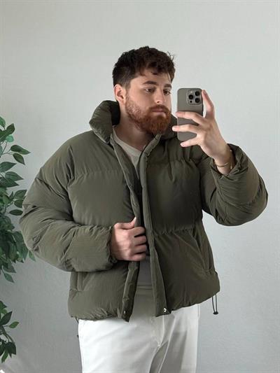 Frostline Haki Erkek Oversize Fit Premium Şişme Mont