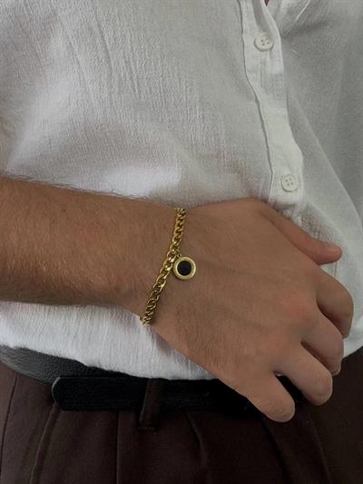 Gold Black Stone Bracelet