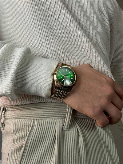 Gold Green Dial Vintage Wristhwatch