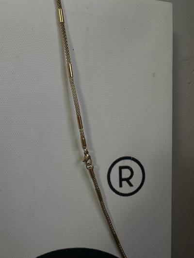 Gold Long Cylinder Necklace